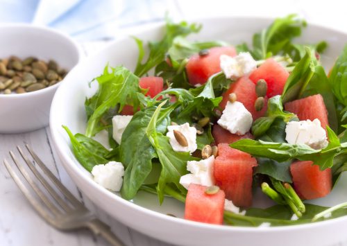 Watermelon Feta Arugula Salad